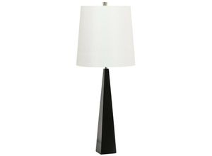 5024005019671 - Elstead Lighting ASCENT-TL-BLK-W Tischleuchte ASCENT E27 1x60W Stahl schwarz Kunstseide weiß L30cm H79cm B30cm Ø30cm mit Schalter