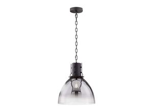 4003694608022 - Fischer & Honsel 60802 Hängeleuchte LONDO E27 1x40W Metall sandschwarz matt Glas rauchfarben H155cm Ø30cm dimmbar