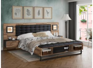 5904767897406 - Bettanlage Jakobina Made in Europe viel Stauraum Regale Nachttisch schwarz (eichefarben schwarz) ohne Matratze B H 180cm x 200cm FSC-zertifizierter Holzwerkstoff Schlafzimmermöbel-Sets mit Beleuchtung gepolstertes Kopfteil Bettbank 5904767897406 - Bettanlage Jakobina Made in Europe viel Stauraum Regale Nachttisch schwarz (eichefarben schwarz) ohne Matratze B H 180cm x 200cm FSC-zertifizierter Holzwerkstoff Schlafzimmermöbel-Sets mit Beleuchtung gepolstertes Kopfteil Bettbank