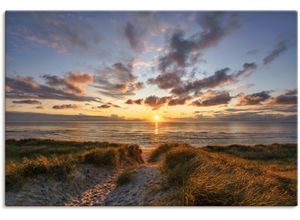 4062144643884 - Wandbild ARTLAND Sonnenuntergang auf Sylt Bilder Gr B H 60 cm x 40 cm Leinwandbild Bilder vom Sonnenuntergang & -aufgang Querformat 1 St orange Kunstdrucke als Alubild Leinwandbild Wandaufkleber oder Poster in versch Größen