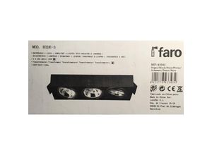 8421776433434 - Faro Barcelona - Faro 43343 - hide 3 Einbaustrahler 3 Lichter - G53 AR111 100W - Schwarz