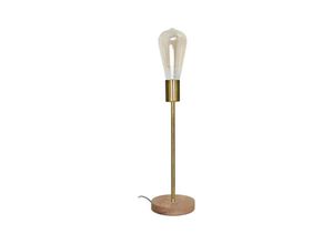 3664369021143 - 010386 – Lampe peter goldfarben – Sockel und Holz E27 max60w – Ø12x31cm - Opjet