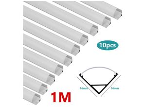 0726504953207 - Swanew - 10x1m led Aluminium Profil led Aluprofil Alu Schiene Leiste Inner Modelle für led Streifen Eloxiert Leuchte V-form - Silber