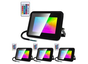 9475631347472 - SWANEW 4er 30W RGB LED Strahler Aussen 16 Farben 4 Modi Farbwechsel Flutlichtstrahler Mit Fernbedienung Memoryfunktion IP66 Wasserdicht 9475631347472 - SWANEW 4er 30W RGB LED Strahler Aussen 16 Farben 4 Modi Farbwechsel Flutlichtstrahler Mit Fernbedienung Memoryfunktion IP66 Wasserdicht
