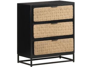 8720286066454 - Vidaxl - Sideboard 60x35x70 cm Massivholz Mango Schwarz