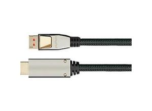 4014619715527 - DisplayPort 14 Kabel Good Connections Python® Serie bis 4K Vollmetallstecker & Nylongeflecht Länge 3 m schwarz 4014619715527 - DisplayPort 14 Kabel Good Connections Python® Serie bis 4K Vollmetallstecker & Nylongeflecht Länge 3 m schwarz