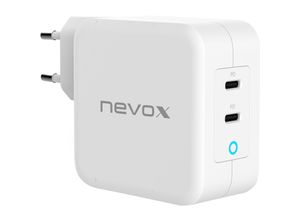4250686409185 - DUAL - USB - C POWER DELIVERY (PD) Ladeadapter weiß 100 Watt 4250686409185 nevox 4250686409185 - DUAL - USB - C POWER DELIVERY (PD) Ladeadapter weiß 100 Watt 4250686409185 nevox