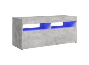 8720286217962 - Bonnevie - TV-SchrankTV-Möbel mit LED-Leuchten Betongrau 90x35x40 cm vidaXL