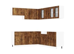 8721158505446 - 11-tlg Küchenschrank-Set Porto Räuchereiche Holzwerkstoff vidaXL