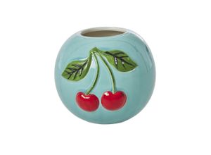 5708315261035 - RICE Handbemalte Keramik Vase Kirsche Ø 14 cm H14 cm 5708315261035 - RICE Handbemalte Keramik Vase Kirsche Ø 14 cm H14 cm