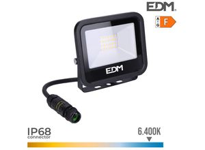 8425998704013 - E3 70401 Foco Proyector Led 20W 1520Lm 6400K Luz Fria Black Series 124X106X28Cm EDM