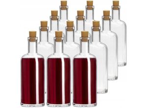 5903699457344 - Glasflasche mit Korken Flasche Gewürzflasche 700 ml 12 Stück - Kadax