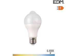 8425998988123 - E3 98812 Bombilla Standard Led Con Sensor De Presencia y Crepuscular E27 12W 1055Lm 6400K Luz Fria Ø6X11Cm EDM