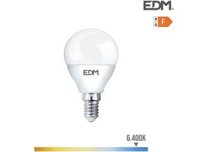 8425998989489 - E3 98948 Bombilla Esferica Led E14 7W 600Lm 6400K Luz Fria Ø45X82Cm EDM