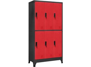 8720286701072 - Schließfachschrank Anthrazit und Rot 90x45x180 cm Stahl vidaXL178685