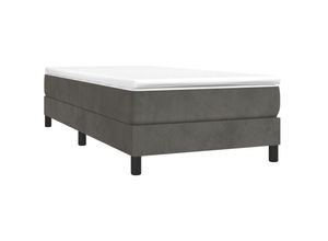 8720287234104 - Bonnevie - BoxspringbettSchlafzimmerbett Dunkelgrau 90x200 cm Samt vidaXL