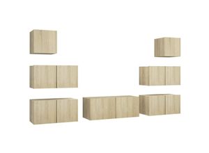 8720286573204 - Bonnevie - 7-tlg TV-Schrank-SetTV-Möbel Sonoma-Eiche Holzwerkstoff vidaXL