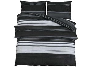 8720845432881 - Bonnevie - Bettwäsche-Set Schwarz und Weiß 220x240 cm Baumwolle vidaXL810526