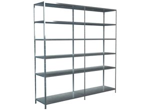 4004514123114 - Steckregal Stecksystem Grund- und Anbauregal Regale Metall verzinkt 2300x2200x500 mm 12 Böden Gr B H T 220 cm x 230 cm x 50 cm silberfarben Werkstatt-Regale