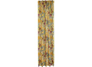 4043343508518 - Vorhang Kelani Gr 1 gelb (safran) Gardinen 245cm verdeckte Schlaufen 140cm Polyester blickdicht floral Blumen Wohnzimmer Schlafzimmer B140cm H245cm