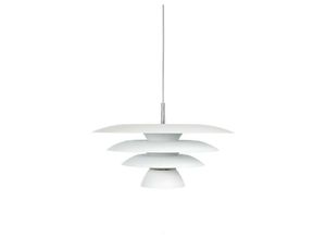 7391534082970 - - DaVinci 43cm Modern Dome Pendelleuchte Flach Weiß 1x E27