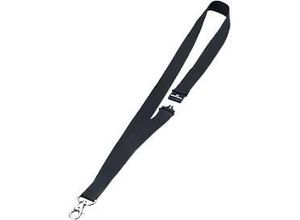 4005546731940 - Textilband ECO für Ausweishalter Namensschilder Karabinerhaken Sicherheitsverschluss L 440 x B 20 mm Textil aus Bambusfasern schwarz 10 Stück