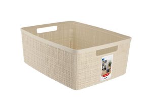 3253921905054 - CURVER JUTE RECYCLING Aufbewahrungskorb 12 Liter Aufbewahrungskiste mit zwei Griffen und Jute Optik Farbe off white