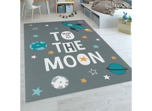 4061981090592 - Kinderteppich Spielteppich Für Kinderzimmer Mit Raketen-Motiv Und Spruch Grau 120x160 cm - Paco Home