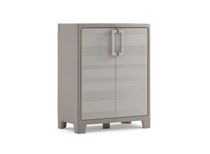 8013183033293 - Iperbriko - Niedriger Harzschrank zwei Türen drei Regale Beige gulliver 80x44x h100 cm