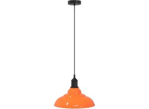 8721158577627 - Vidaxl - Pendelleuchte Höhenverstellbar E27 Orange Glänzend Ø31cm Metall