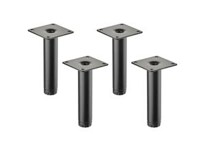 4066143109884 - So-tech - 4 Stück sotech Möbelfüße lima Höhe 120 mm ø 25 mm Höhenverstellbar 10 mm schwarz matt Vitrinenfüße Sockelfüße Schrankfüße