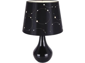 4255596740564 - Tischlampe Keramik Stoff 465 cm Schwarz Weiß E14 rund Modern Keramiklampe 4255596740564 - Tischlampe Keramik Stoff 465 cm Schwarz Weiß E14 rund Modern Keramiklampe