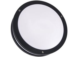 4255596739841 - Außenleuchte Wand Aluminium led IP54 rund ø 26 cm Schwarz Weiß 4100 k neutralweißes Licht 780 lm