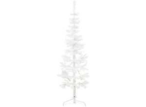 8720287000679 - Künstlicher Halb-Weihnachtsbaum，Kunstbaum mit Ständer Schlank Weiß 120 cm vidaXL