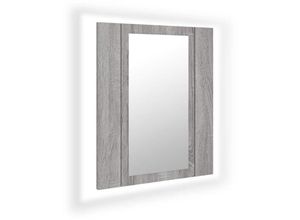 8720287194484 - Bonnevie - LED-SpiegelschrankBad Spiegelschrank Grau Sonoma 40x12x45 cm Holzwerkstoff vidaXL