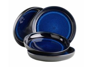 9001794934244 - Suppenteller-Set Steinzeug Niara 4 (Farbe Schwarz   Blau)