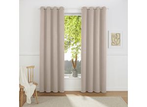 4067602829343 - Vorhang MY HOME Sola Gr 4 beige (sand) Gardinen 245cm Ösen 130cm Polyester Polyester gewebt unifarben 2-er Pack B130cm H245cm