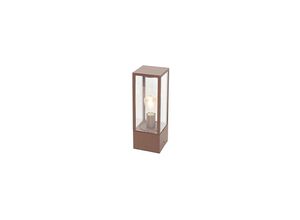 8718881135262 - Qazqa - Industrielle stehende Außenlampe rostbraun 40 cm IP44 - Charlois - Rostbraun