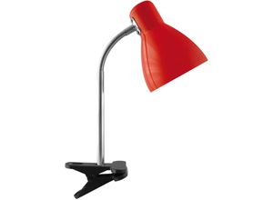 4255596740502 - Licht-erlebnisse - Kinderzimmerlampe Tisch Edelstahl Flexarm 36 cm Klemmleuchte Rot Schwarz E27