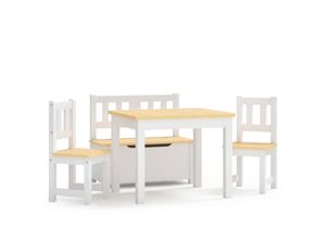 8720286669525 - Vidaxl - 4-tlg Kinder-Sitzgruppe Weiß und Beige mdf Weiß