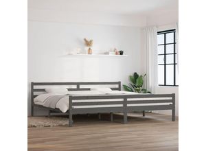 8720286997864 - Bonnevie - MassivholzbettSchlafzimmerbettDoppelbett Grau 200x200 cm vidaXL