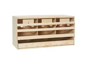 8718475721369 - vidaXL Legenest Hühnernest 3 Fächer 72 x 33 x 38 cm Massivholz Kiefer