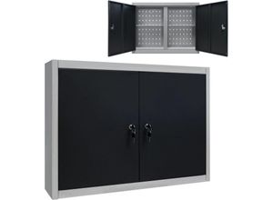 8719883723600 - Bonnevie - Wand-Werkzeugschrank Industrie-Stil Metall Grau und Schwarz vidaXL838811