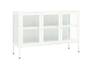 8720286564332 - Bonnevie - SideboardKommode Weiß 105x35x70 cm Stahl und Glas vidaXL