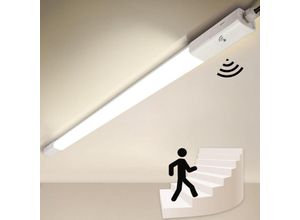 0744790764208 - Led Feuchtraumleuchte mit Bewegungsmelder 36W 115CM Verknüpfbar led Sensor Röhrelampe Neutralweiß Wandleuchte Deckenleuchte Kellerlampe IP65