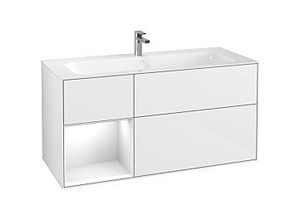 4051202667436 - Villeroy und Boch Finion Waschtischunterschrank F060GFGF 1196x591cm Regal links Glossy white lacquer Glossy white lacquer