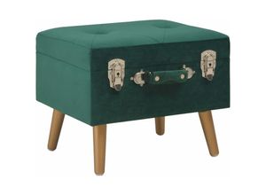 8720286350911 - Hocker mit Stauraum 40 cm Grün Samt vidaXL - Grün