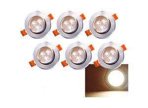 0882473354237 - Wolketon - vingo 6 x led Einbaustrahler 230V 12V 3W Warmweiß Einbaustrahler 245lm Deckenstrahler Schwenkbar Deckeneinbaustrahler Einbauspot Spot