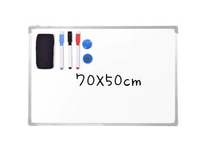 0728370750164 - 70 x 50 cm Whiteboard Testsieger beschreibbar Magnettafel Magnetwand mit Aluminium-Rahmen und Stiftablage - Goplus