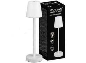 3800170205444 - V-tac - LED-Tischlampe 3 w wiederaufladbarer Akku weiße Farbe usb c Touch dimmbar 4000 k Restaurant-Tischleuchte für den Innenbereich IP20 –